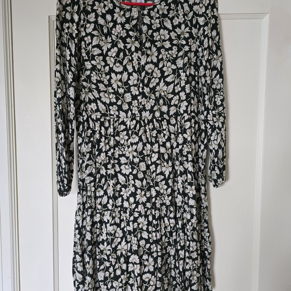 Old Green and White Floral Dress